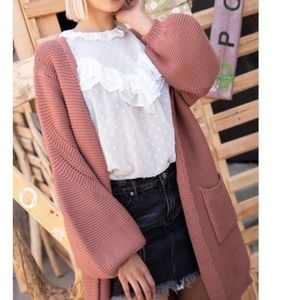 ONE LEFT!! POL Clothing Textured Open Cardi